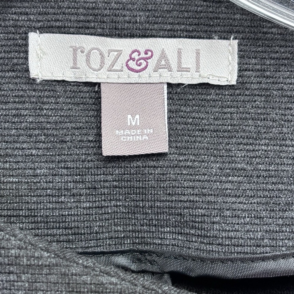 Roz Ali Moto Knit Jacket Size‎ Medium Gray Zip Front Y2K Edgy Chic Grunge - Picture 5 of 8